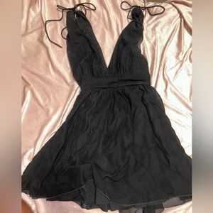 Lucy In the Sky Plunge Neck Tie Back Dress- Ysabel Dress